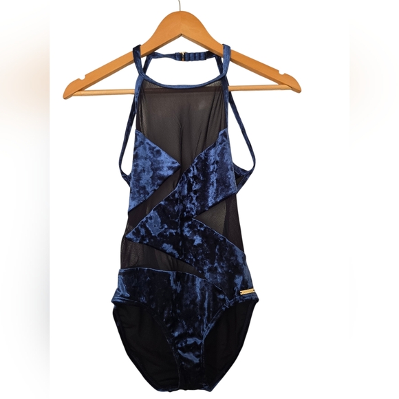 Michael Kors Navy Velvet Swimsuit Size 8 EUC